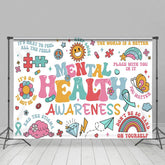 Aperturee - Aperturee Colorful Groovy Mental Health Awareness Backdrop